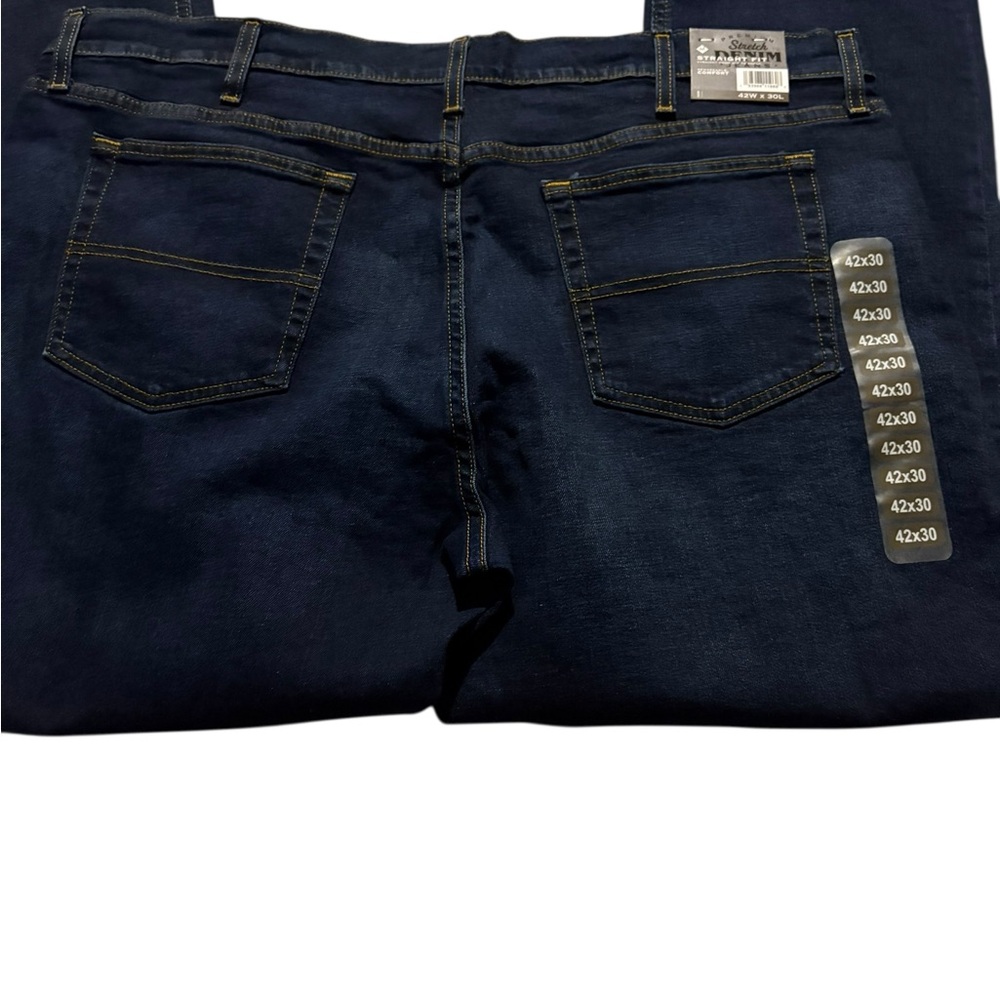 42 x 30 Men's Classic Bootcut Jeans in Deep Blue